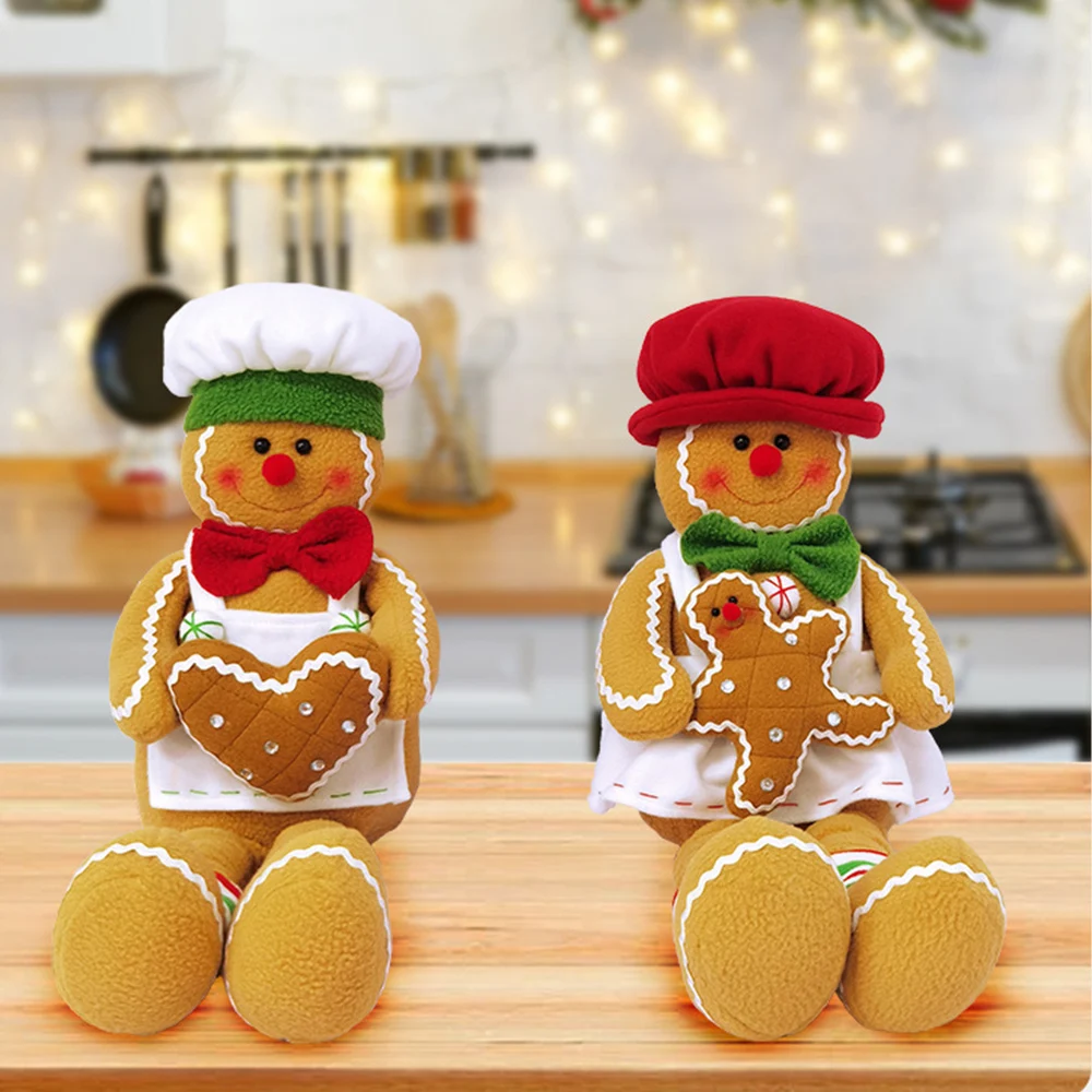 

Gingerbread Doll Biscuit Cookie New Large Retractable Toy Boy/girl Dolls Ornaments Christmas Decor 2024 New Year Gifts