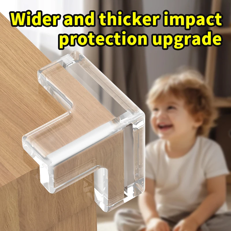 Children'S Anti-Collision Corner Guard Table Corner Edge Edging Safety Home Soft High Elastic Silicone Sticker Transparent