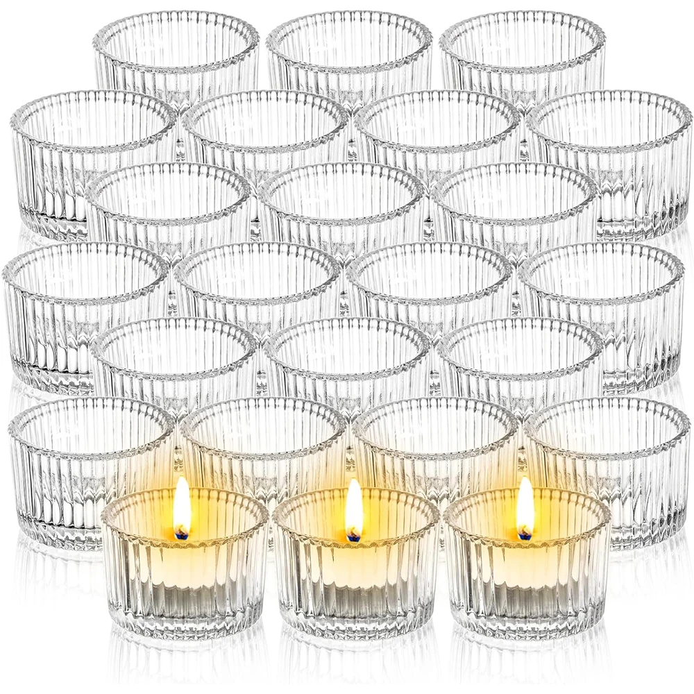 Candle Glass Supplies - Bougeoirs photophore transparents 6/12 pièces, bougeoirs