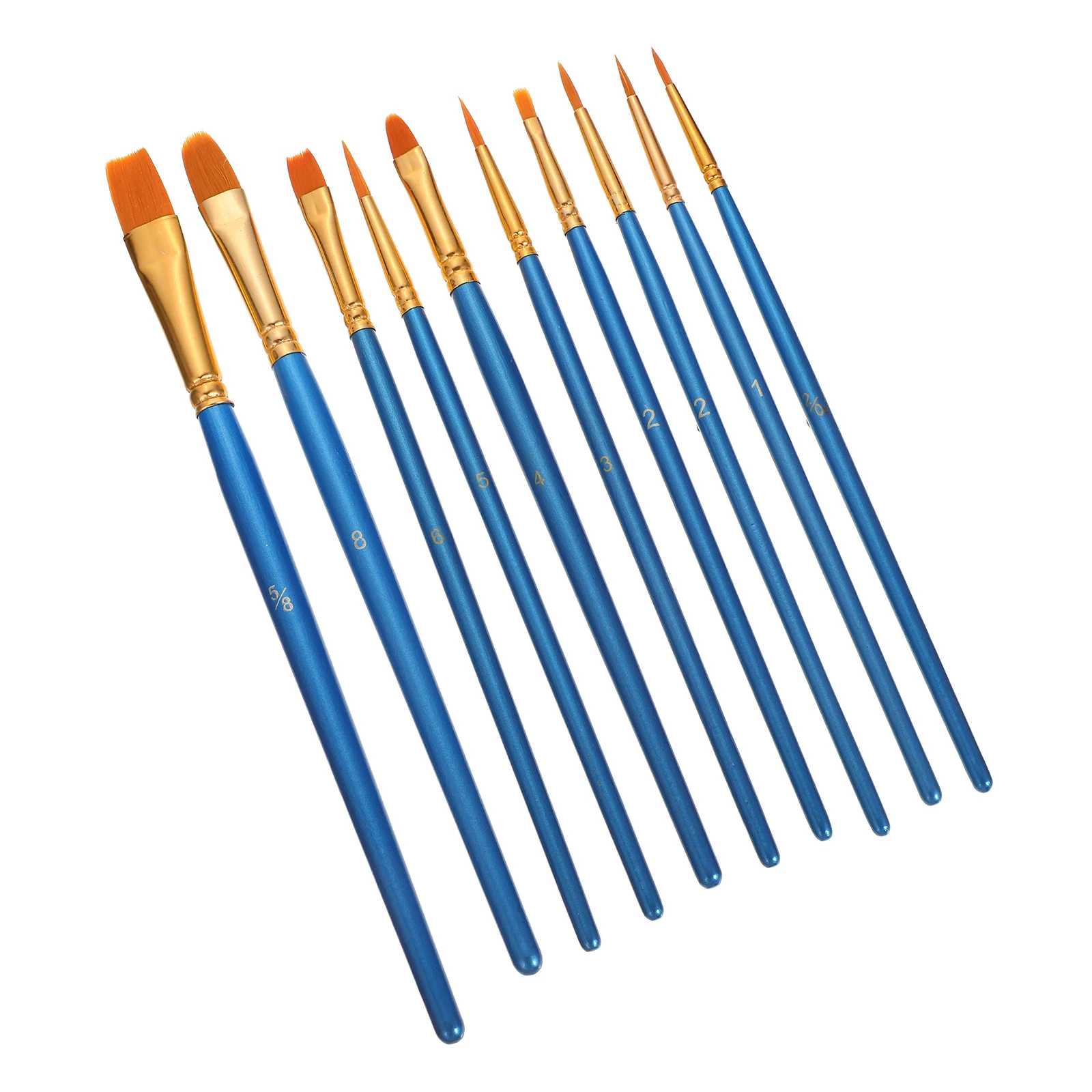 10 pçs conjunto de escova de pintura profissional cabelo náilon durável leve para aquarela guache acrílico pintura a óleo ferramenta estudante