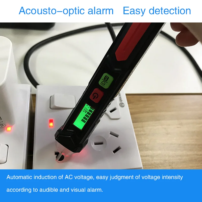 HT100 Non-contact  AC Voltage Smart Detector Tester 12-1000V Current Electric Sensor Test Pencil LCD Display Voltage Indicator