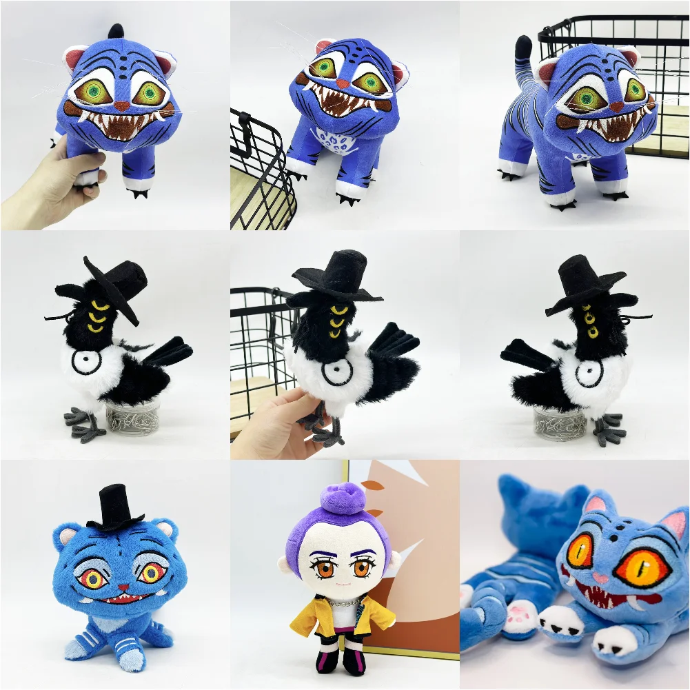 

New Anime Tiger Plush Toys Cute Blue Tiger Derpy Dolls Soft Decor Toy Monster Hunt Girl Group Doll Birthday Gifts for Fans