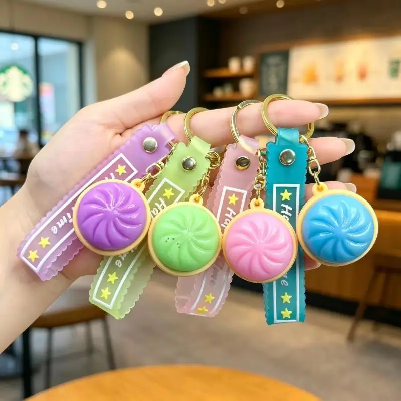 1Pcs Stress Relief Toys Glowing Keyboard Keychain Dumpling Fidget Pendant Party Favors Gifts Bag Charms Decoration Party Gifts