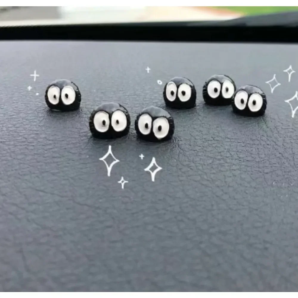 Automotive Black Coal Car Decoration Funny Center Console Dashboard Decors Self Adhesive Soot Sprites Ornament