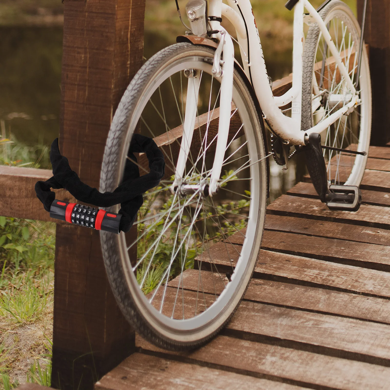 

Professional Bike Lock Anti-Theft Durable Carbon Steel Chain Keys Multi-Functional Bags Suitcases Outdoor Cycling