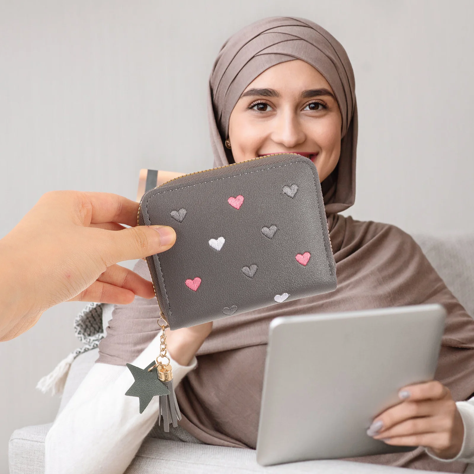 

PU Women Small Wallet Decorative Change Purse Multifunctional Coin Bag Travel Party Daily Use Decorative Wallet