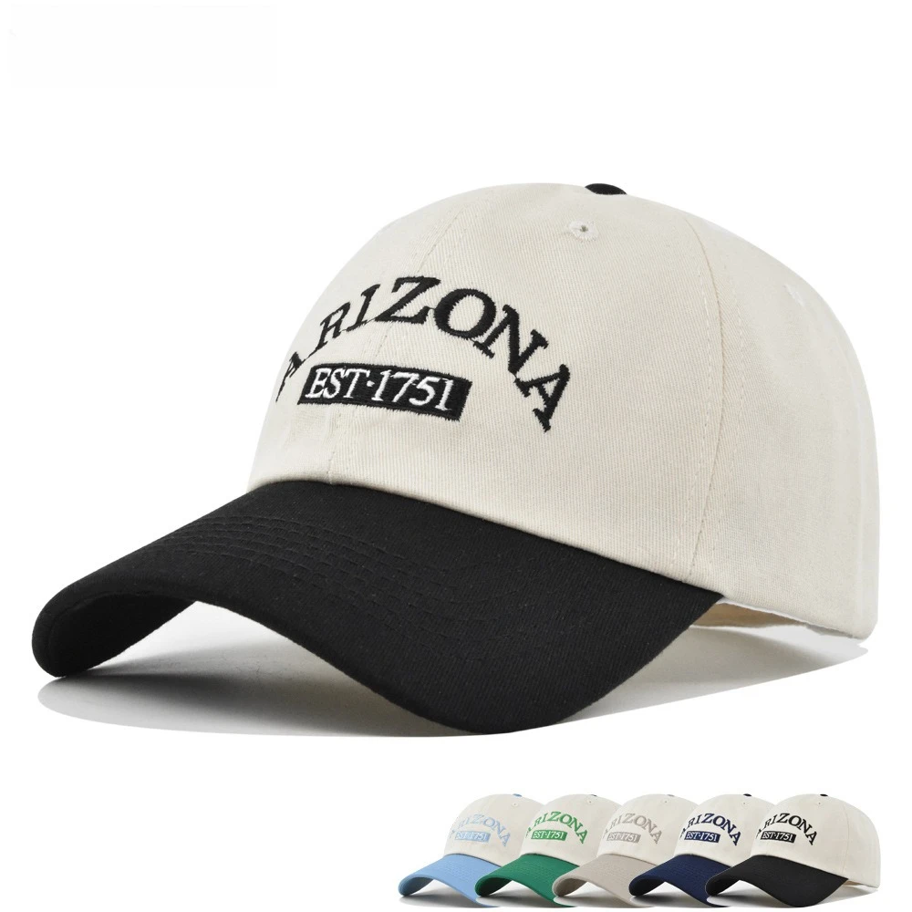 1pc ''ARIZONA'' Embroidered Duckbill Cap with Personalized Letters for Men and Women, Baseball Cap Suitable for Outdoor Sports
