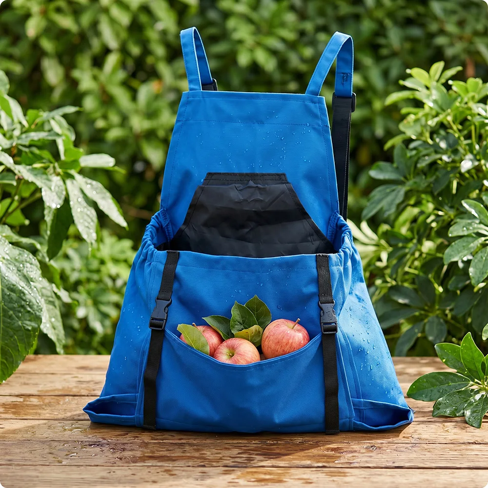 Outdoor Farm Garden Work Canvas Harvest Picking Storage with Pocket Bag Fruit Vegetable Picking Apron Waterproof Gardening Apron