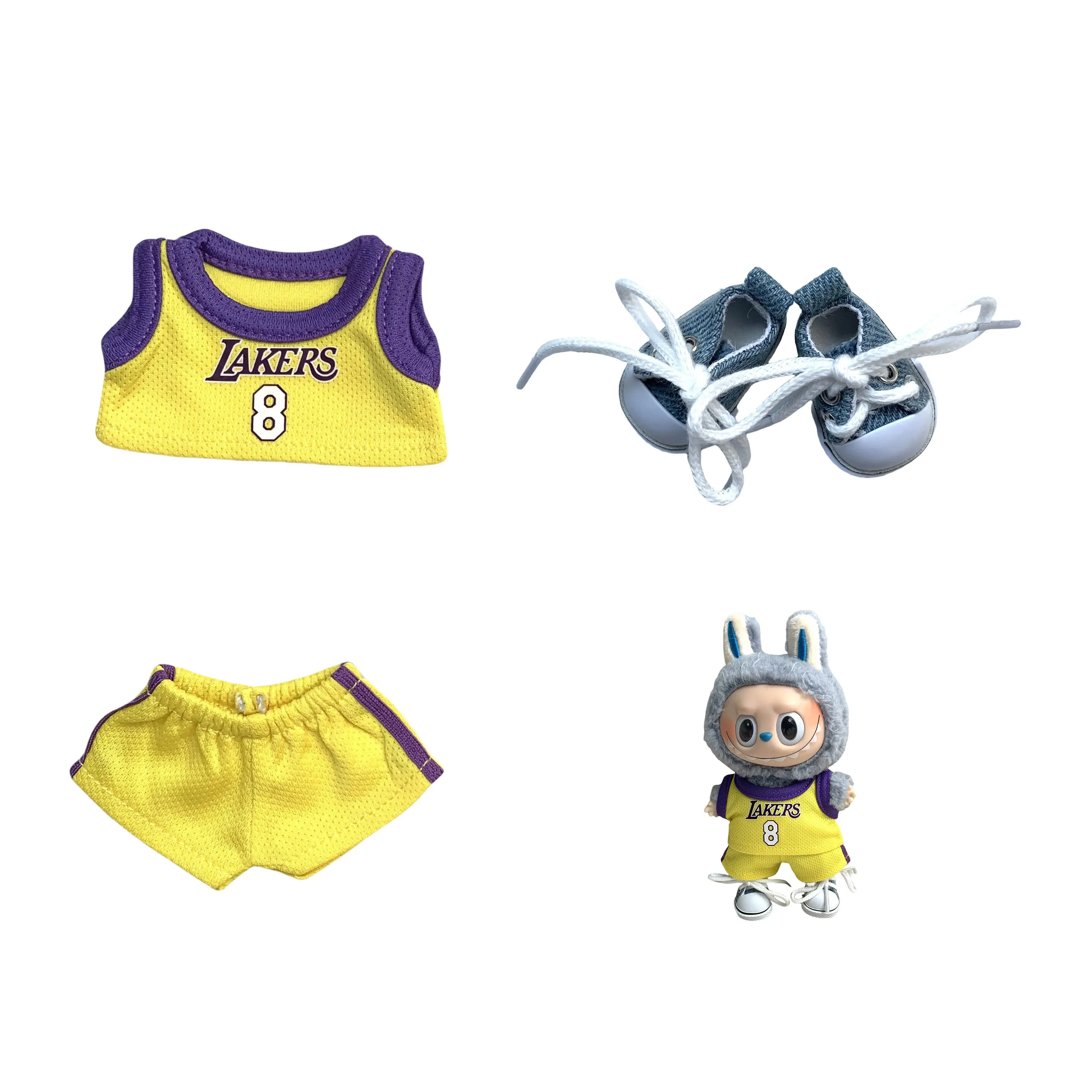 

Clothes for Labubu clothes Basketball Player Clothing Kawaii Mini Plush Doll Clothes Doll Cute Athlete Idol Doll Accessories