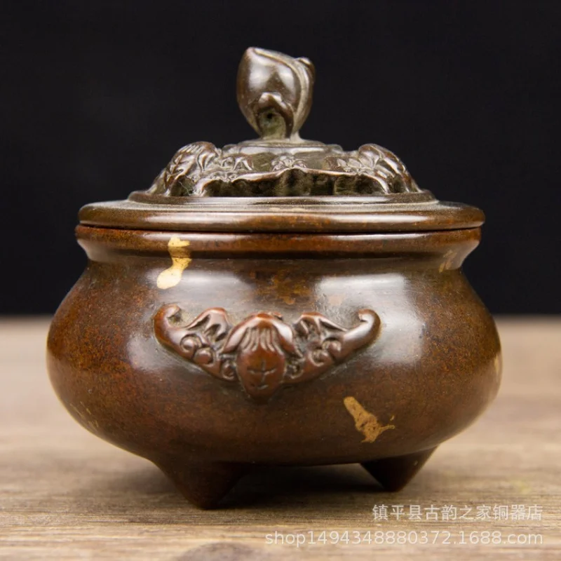 Ruyi Antique Bronze Xuan De Coil Stick Incense Burner Tea Ceremony Decoration Craft Gift Ornament