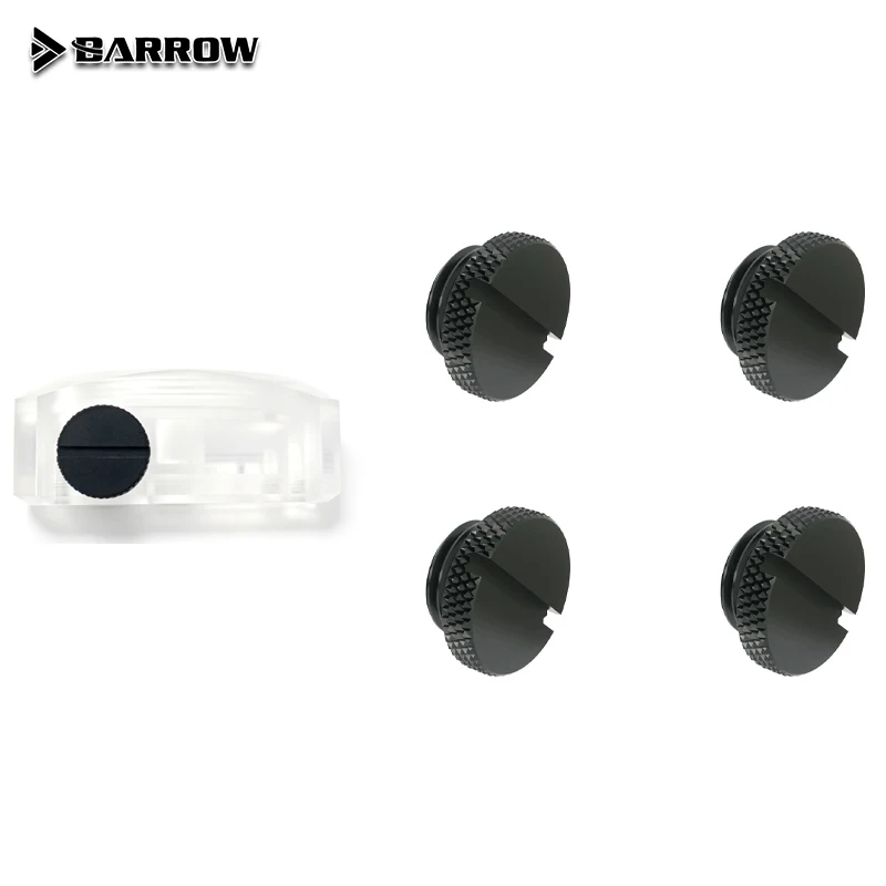 Barrow G1/4'' Plug Brass Sealing Lock Cooler Plug use Coin to Manual Tighten Computer Split type water cooling Fitting
