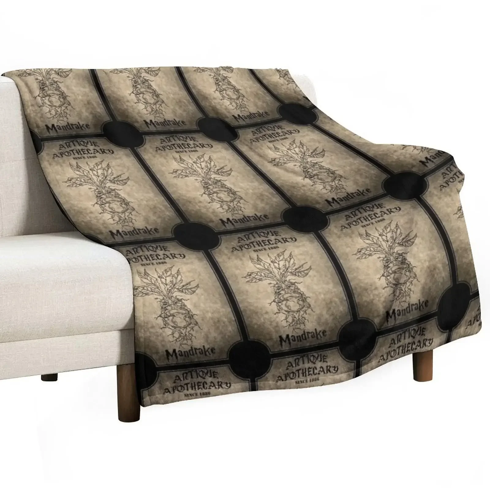 MANDRAKE APOTHECARY LABEL Throw Blanket Weighted Luxury Throw Sofa Throw Luxury Designer Blankets