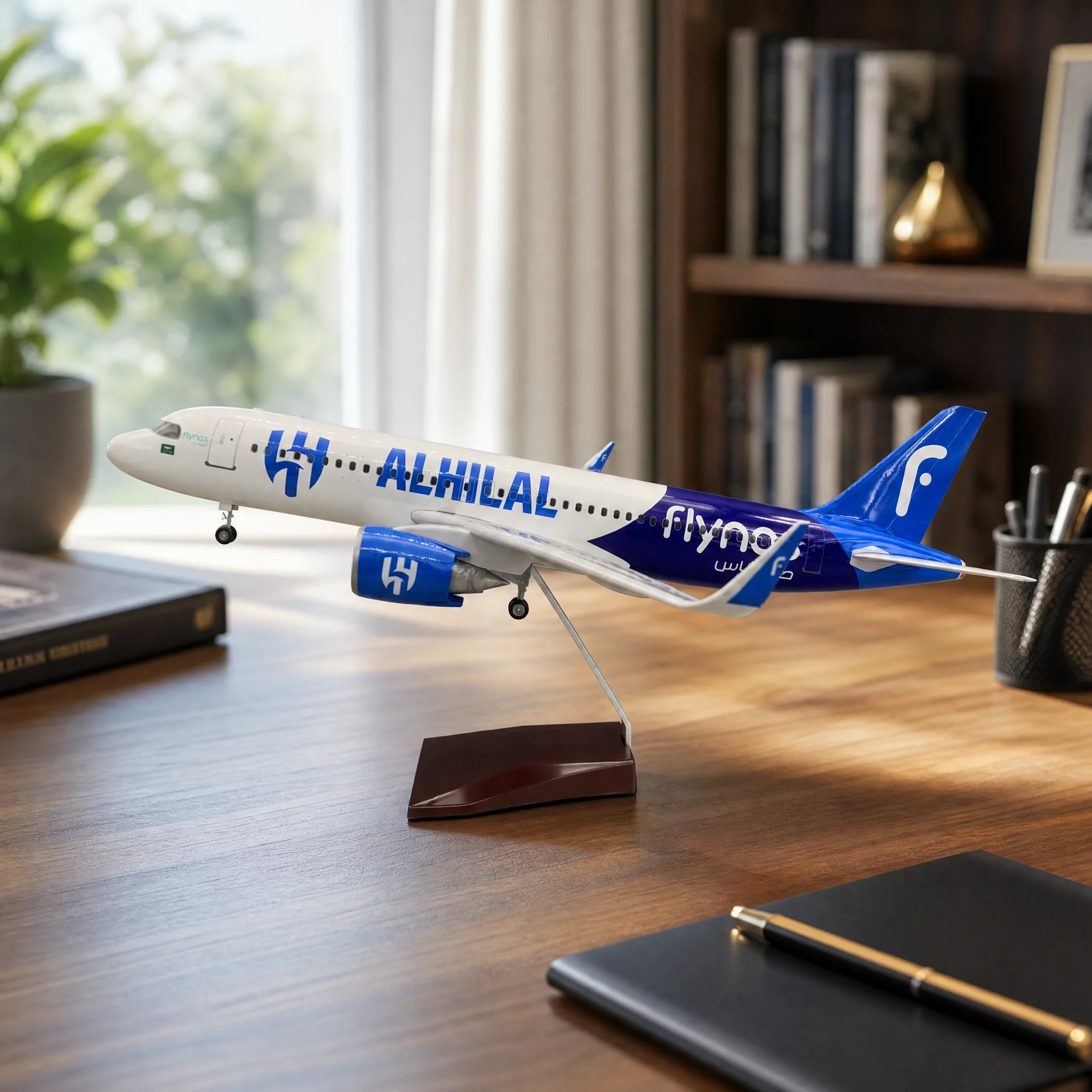 1:80 Scale Aircraft 47cm Saudi Flynas A320neo Airplane Models Diecast Resin Model Plane W Landing Gear Souvenir Static Display