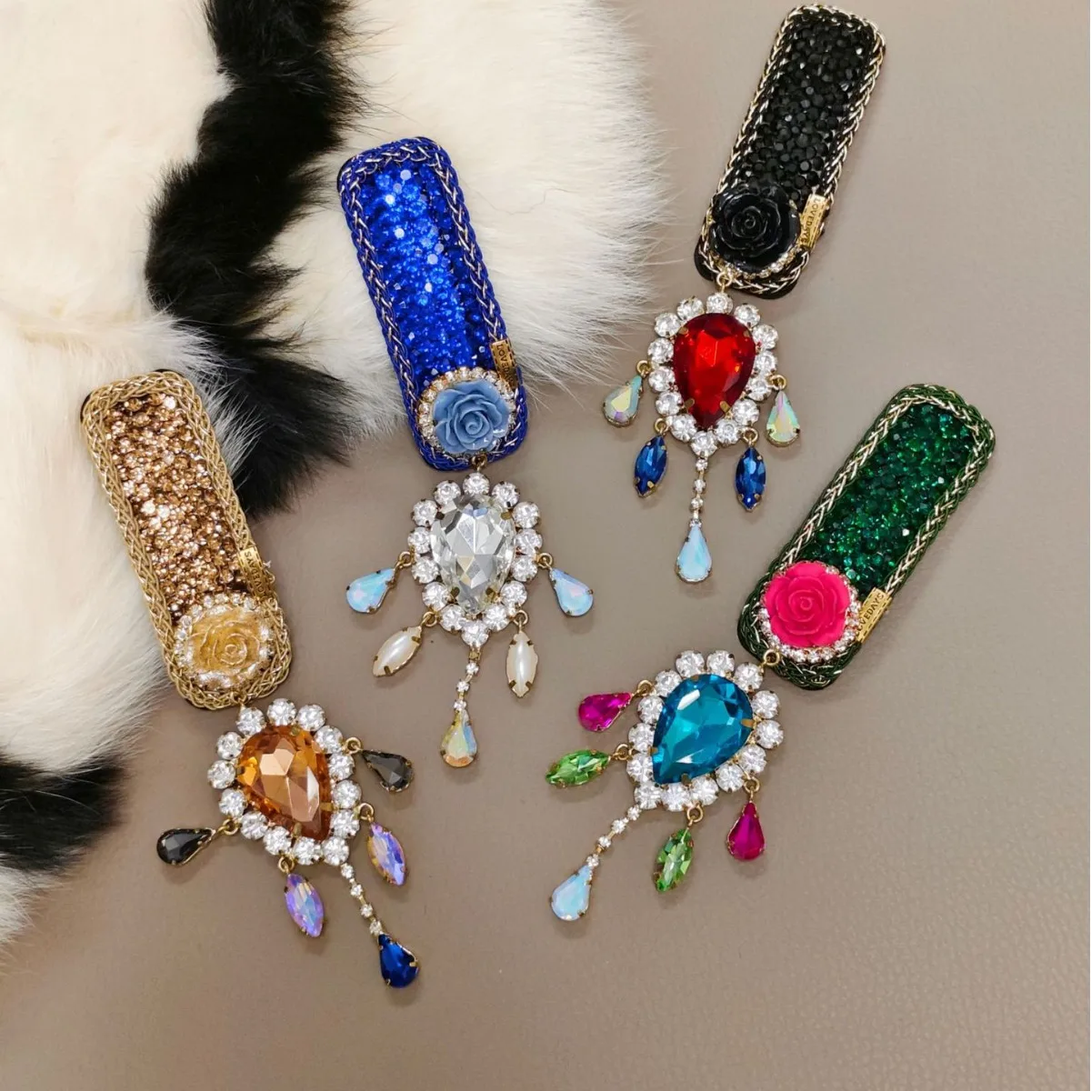 

Ethnic Style Full Diamond Tassel Hair Clip High-End Retro National Style Elegant Hair Accessory