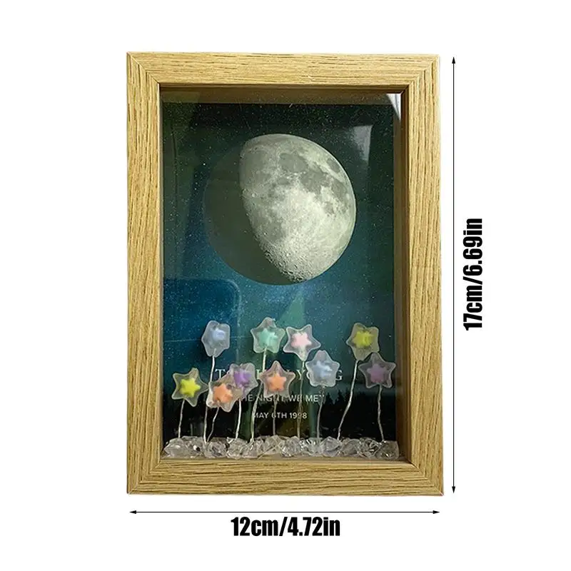 Tulipas Photo Frame Night Light, Flor Picture Frame, Luz Decoração Móveis, USB Powered