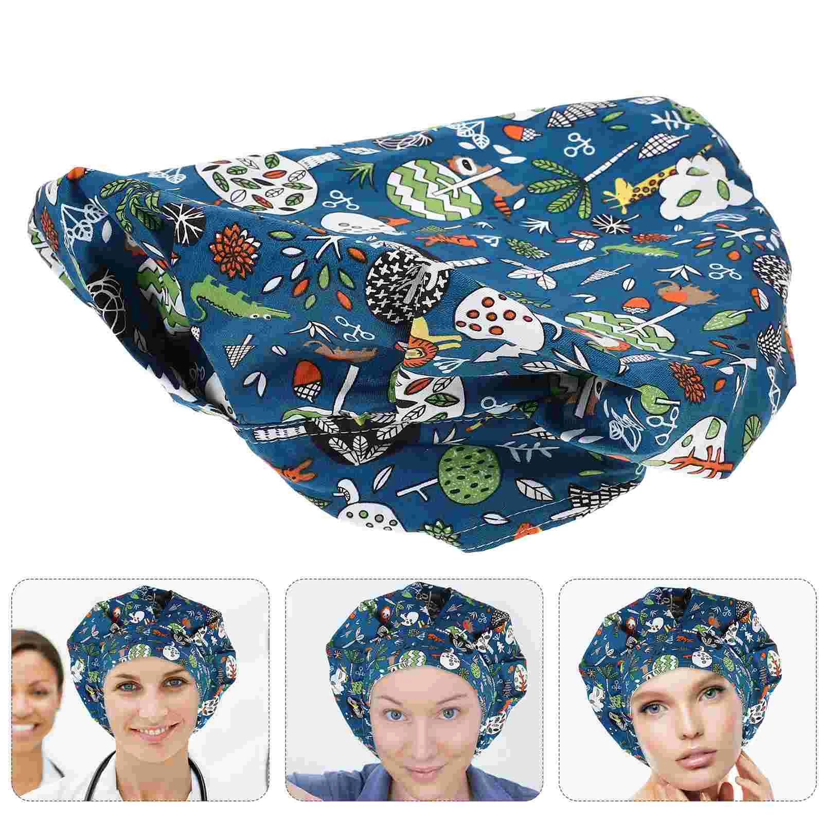 1PC Floral Printing Working Adjustable Operating Room Creative Safe Nurse Doctor Hat ( ) Operating Room Cap