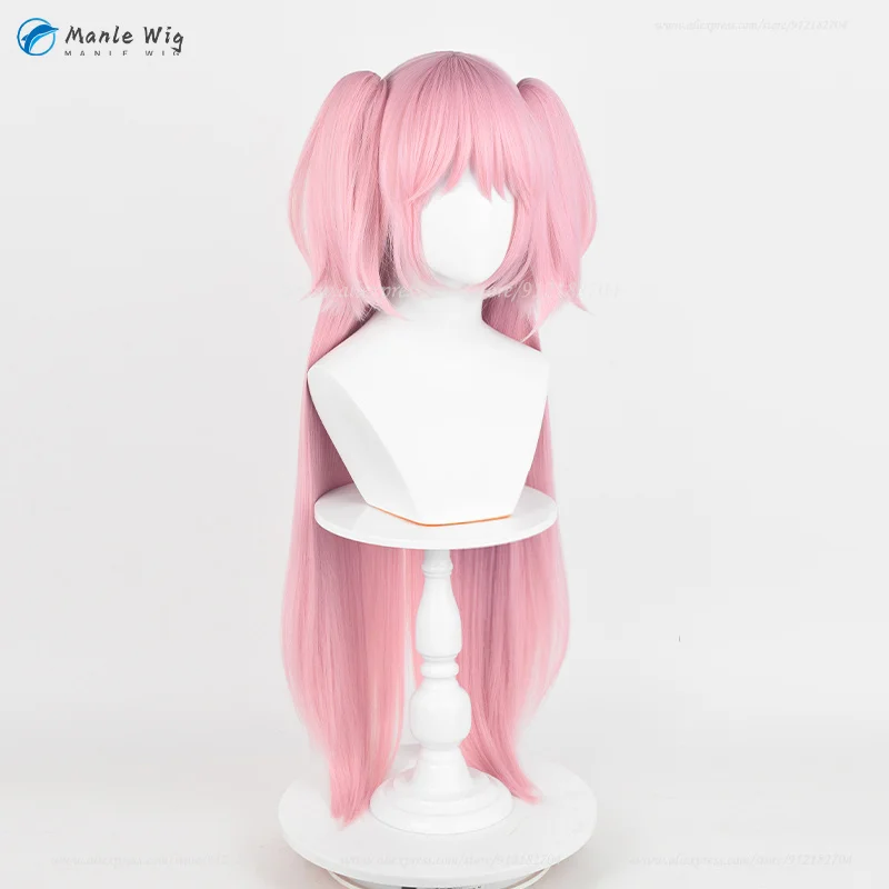 Anime Kaname Madoka Cosplay Wig 95cm Long Straight Pink Cute Wigs Heat Resistant Synthetic Hair Halloween Women Cos Wig Cap