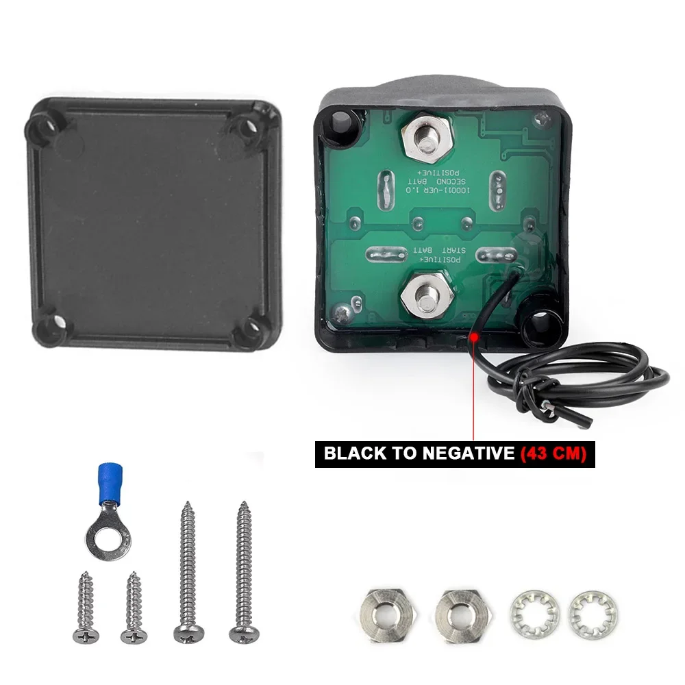 

12V or 24V Smart Dual Battery Isolator Voltage Sensitive Split Charge Relay VSR Car Part 2 Battery Bank Charging Red LED