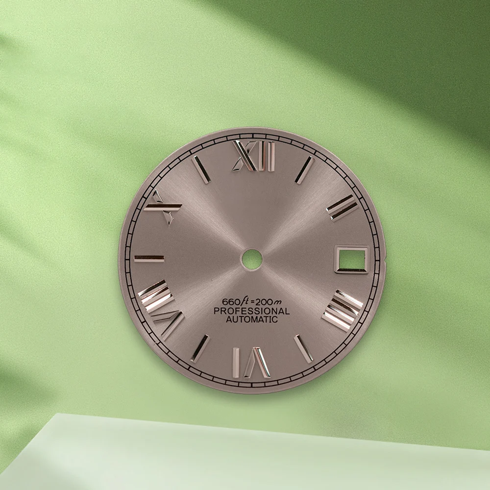 28.5 مللي متر S شعار NH35 الطلب تيفاني الروماني الأخضر الهاتفي لا الأيدي مناسبة ل NH36 ساعة يد تعمل بالحركة تعديل الملحقات