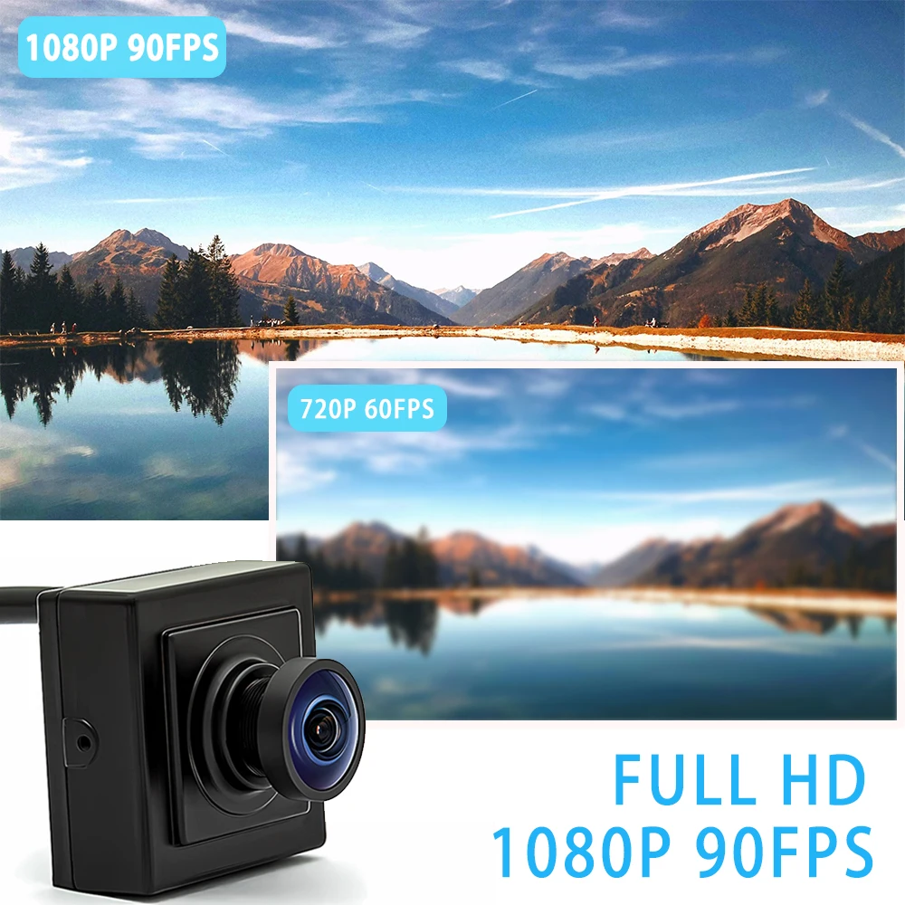Global Shutter USB Camera 1920*1080P 90FPS HD Live Stream Metal Box 120FPS High Frame Motion Camera Plug Play No Distortion Lens