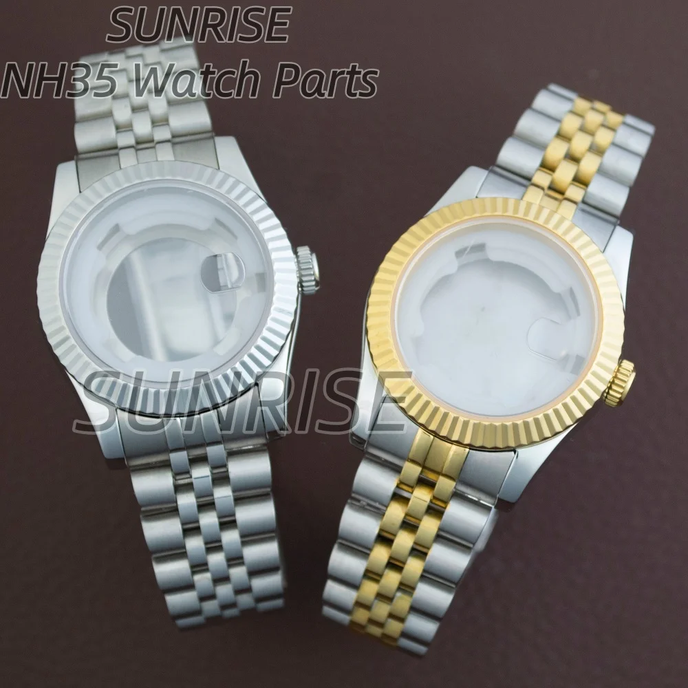 

33mm For Datejust NH05 Movement Watch Accessories 24.5mm Dial Watch Case Stainless Steel Women Automatic Watch Sapphire Glass