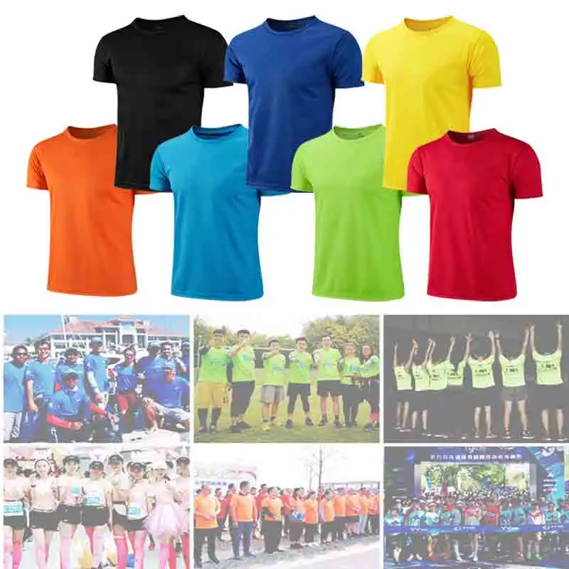 

Quick-drying Round Neck Sport T-shirt Gym Jerseys Fitness Shirt Trainer Running T-shirt Men Breathable Sportswear Class Service