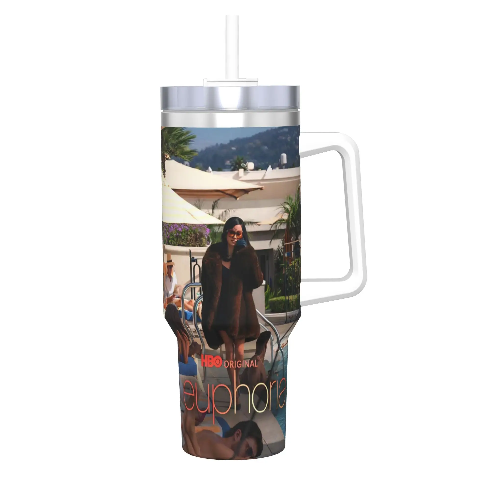 Euphorias Saison 3 – Gobelet isotherme sous vide en acier inoxydable, tasse à café, mug scolaire, bouteille d'eau 40oz