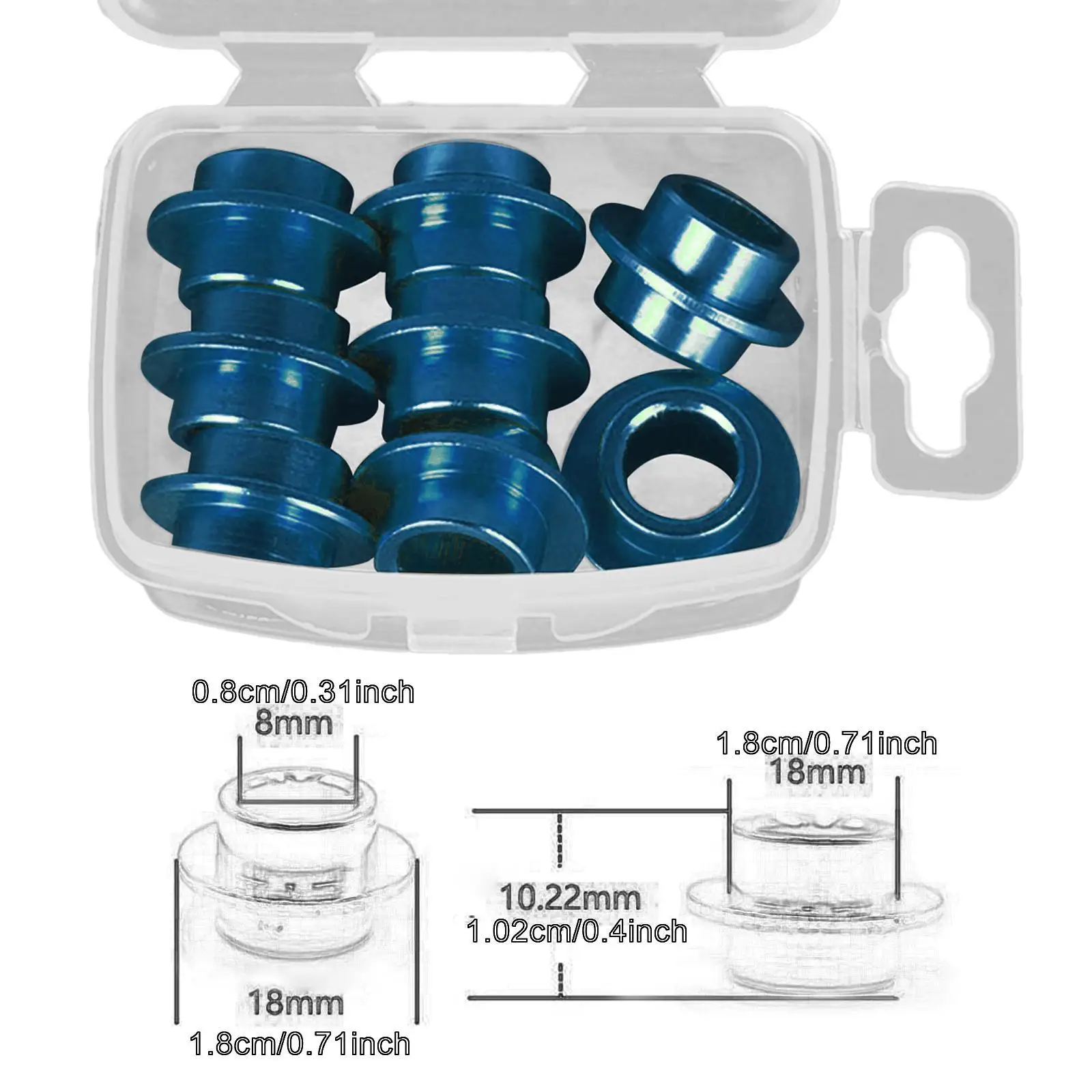 8 ชุดอินไลน์สเก็ตแบริ่ง Spacers สําหรับผู้ชาย, ชิ้นส่วนบูชสําหรับสเก็ต