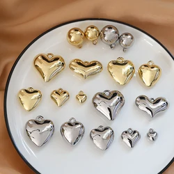 1pcs Contracted Wind Specification Smooth Love Hearts Ball Pendant Jewelry Necklaces Earrings Diy Material Handmade Charms