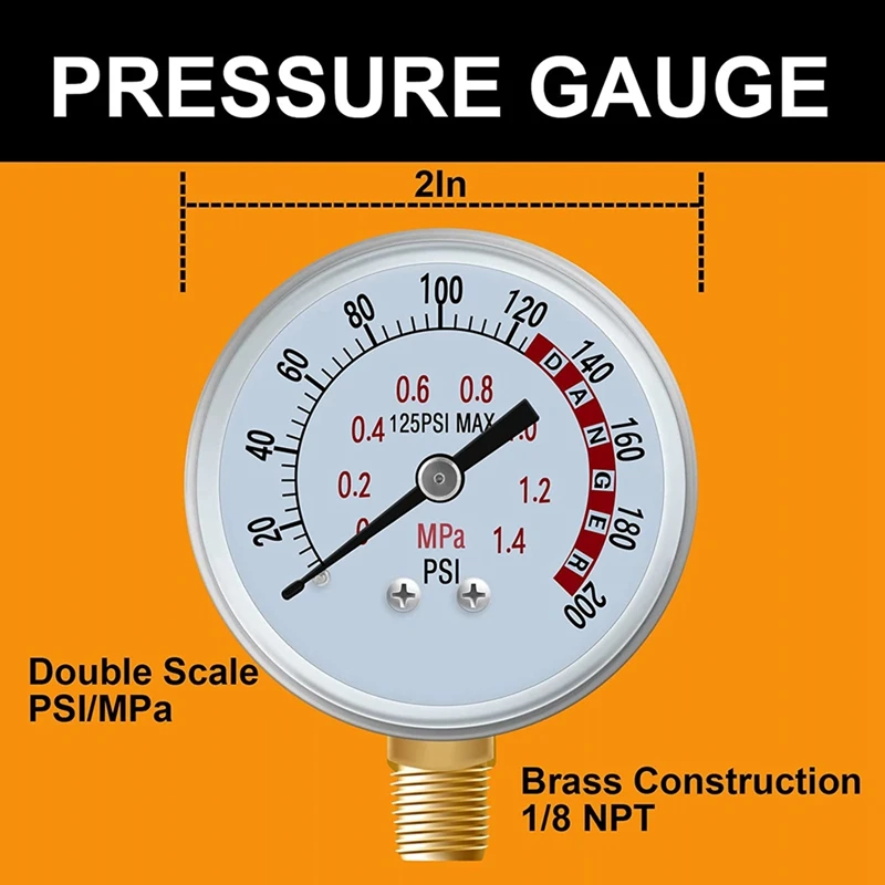 NEW-Air Tank Valve Kit With Gauge,Come With 2 Inch Pressure Gauge 1/8 Inch NPT,4 Ft Air Hose 1/4 Inch Knob Air Tank Manifold