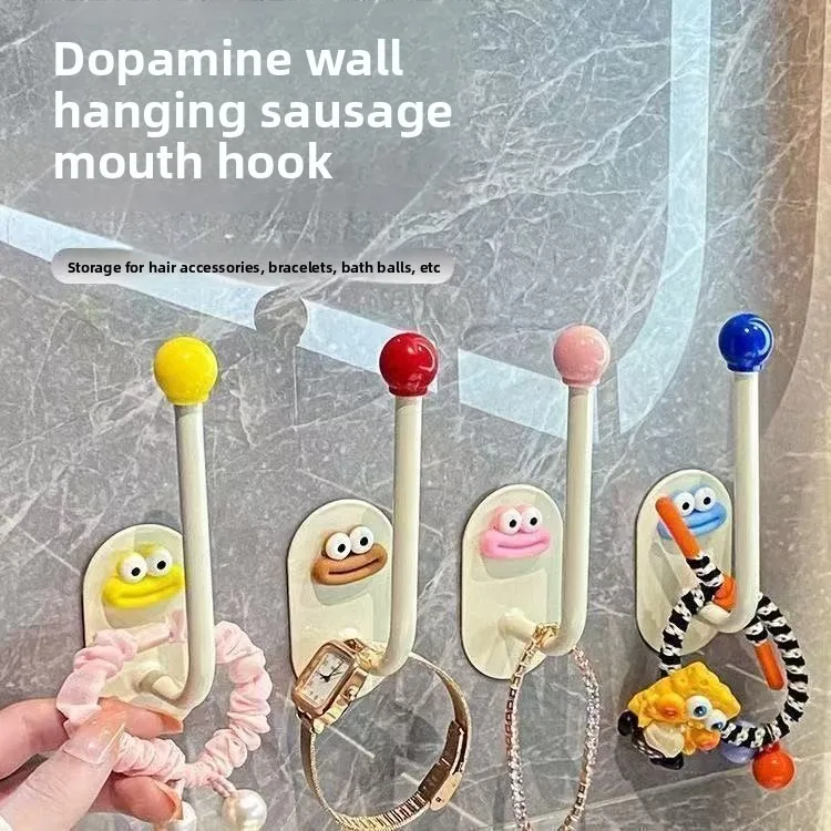 Cute Hair Accessories Organizer Wall Hook No Drill Headband Holder Scrunchies Necklace Storage Rack for Girls Room Vanity Decor