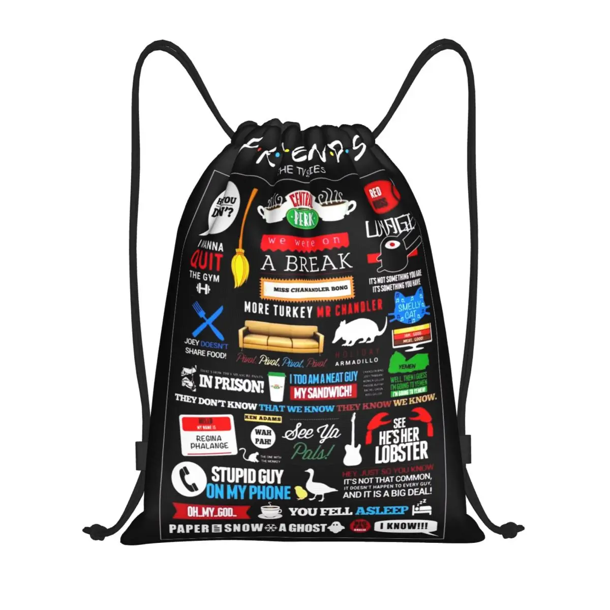 

Custom Friends Logo Symbol Drawstring Backpack Women Men Sport Gym Sackpack Foldable Classic TV Show Shopping Bag Sack