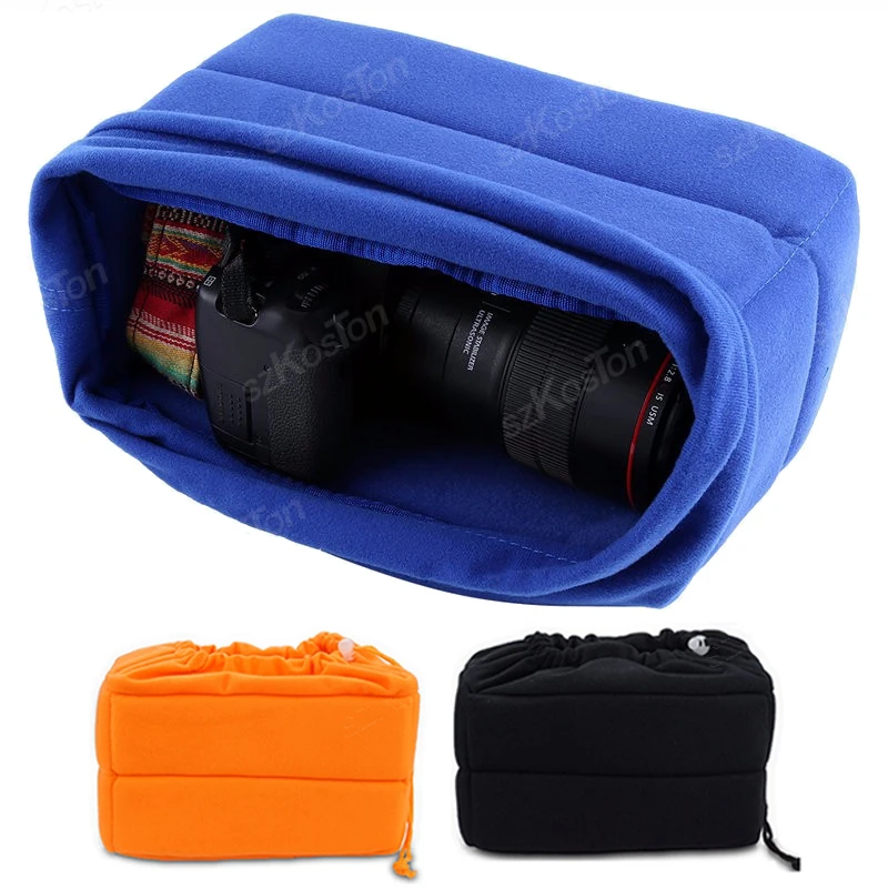 Multi-functional Camera Insert Bag Portable Partition Padded Bag Velvet Shockproof Protection Camera Lens Bag Camera Accessories
