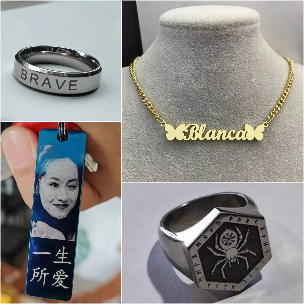 Macchina laser a fibra per incisione profonda con piastra metallica 3D per marcatura a colori in acciaio inossidabile JPT Mopa M7 60W 100W