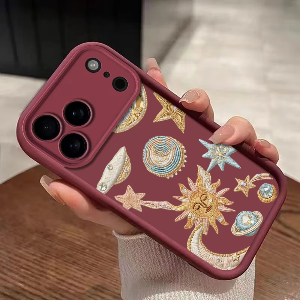 Luxus-Silikonhülle mit Sternen- und Mondmotiv für iPhone 16 13 11 17 Pro Max Hüllen iPhone 12 13 ProMax 14 15 Plus 7 8 XS XR Stoßfeste Schutzhülle – Detail 20