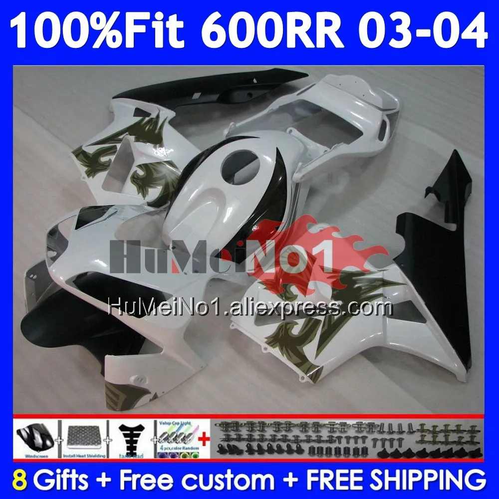 Injection For HONDA CBR600RR CBR 600RR 600F5 600CC 40No.26 CBR600F5 Brown white CBR 600 CC CBR600 RR F5 2003 2004 03 04 Fairing