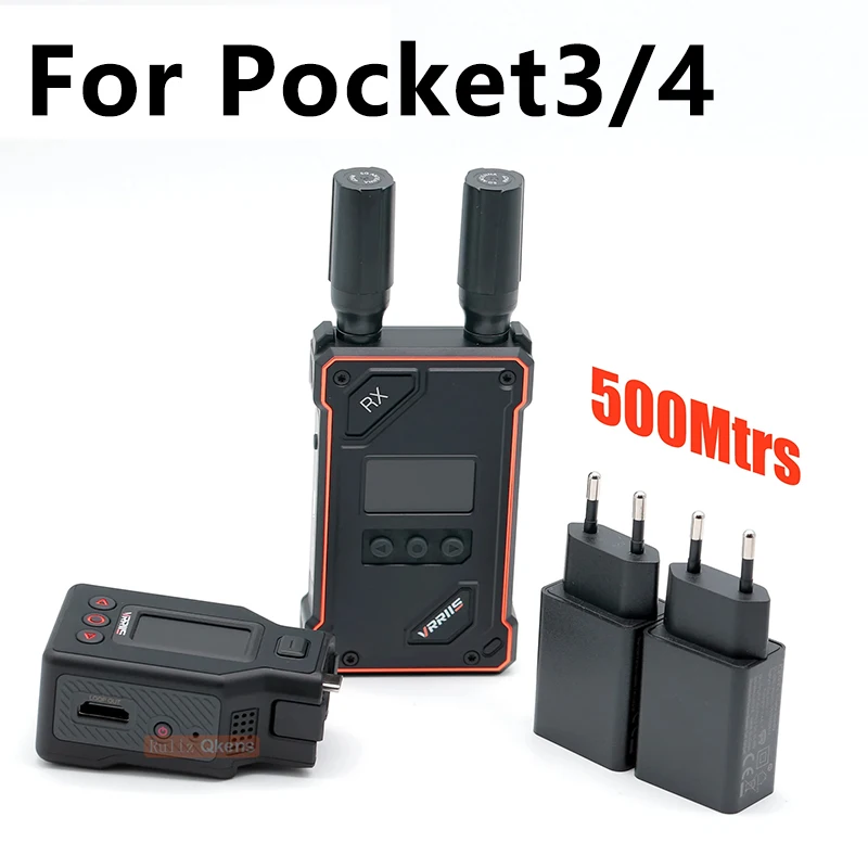 500M 무선 HDMI 연장 키트 1080P UVC 라이브 스트리밍 비디오 송수신기 (DJI Pocket 3, 4 카메라, 노트북, PC, TV용)