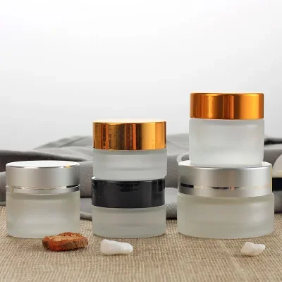 5/10/15/20/30/50g Frosted Glass Refillable Ointment Bottles Empty Cosmetic Jar Pot Eye Shadow Face Cream Container