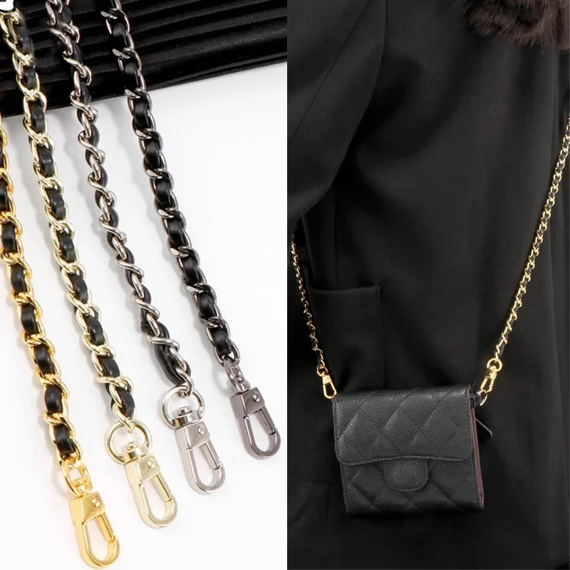 120cm Purse Chain Strap Crossbody Handbag Chains Replacement Leather Shoulder Bag Chain Straps Diy Women Girl Bag Part Accessory