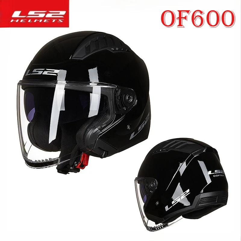 LS2 OF600 Motorbike Helmet Double Lens Half Helmet Vintage Locomotive Unisex Combination Motorcycle Fashion Riding Helmets - Image 4