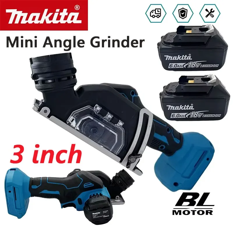 Makita Cordless Circular Saw 3 Inch Handheld Angle Grinder Rechargeable Cut Off Tool for Cutting Metal Wood Tile Marble