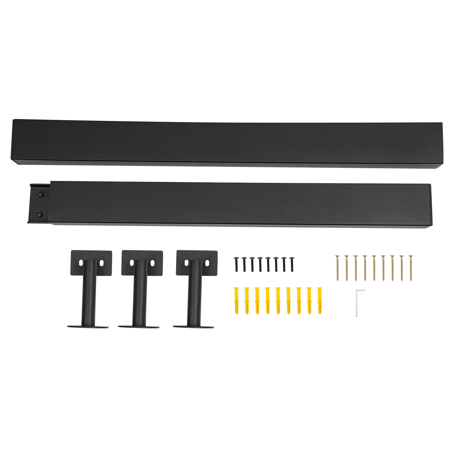 طقم درابزين الدرج الحديث باللون الأسود من الفولاذ المقاوم للصدأ للاستخدام الداخلي والخارجي ودرابزين الدرج على الحائط