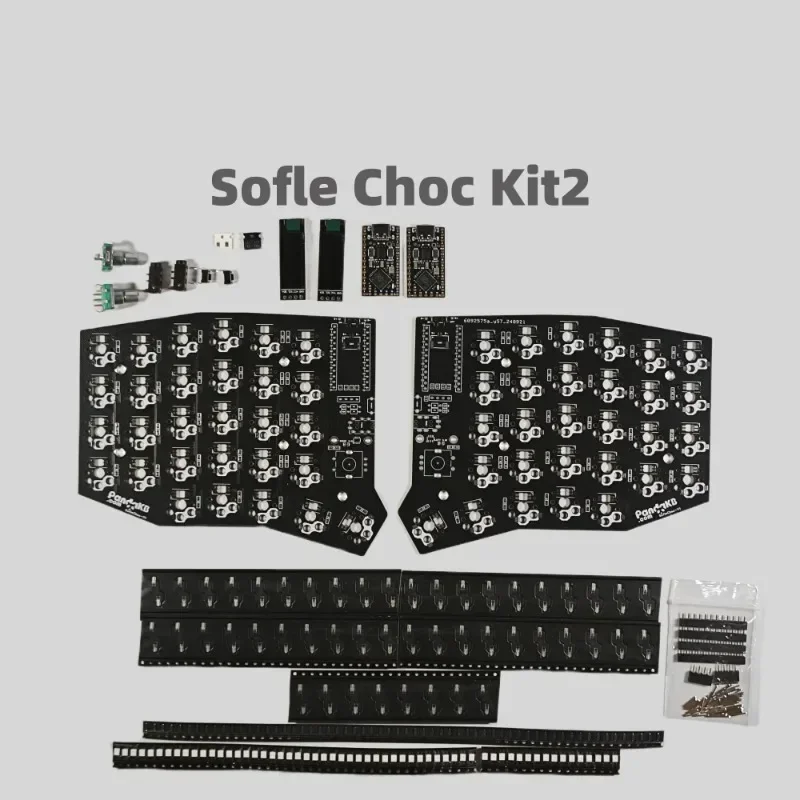 Sofle Choc/MX Split Keyboard PCB Kit 52 Keys Layout Customized Thin ESD Wired or Wireless Mechanical Keyboard kit Accessories