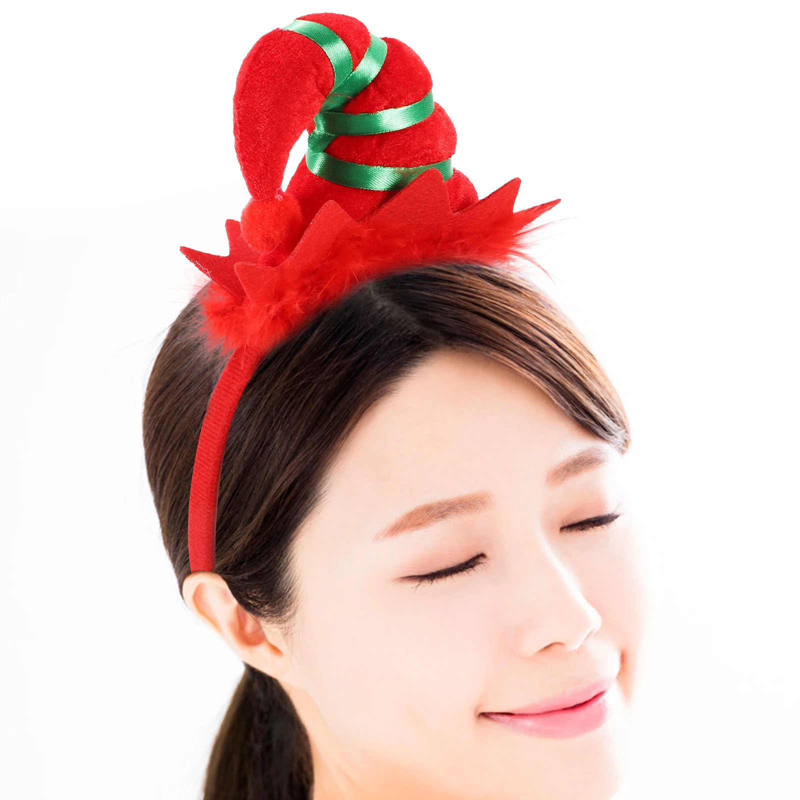 

4 Pcs Christmas Hat Headb s Kids Hair Accessories Xmas Party Decorations Red Green Colors Lightweight Portable