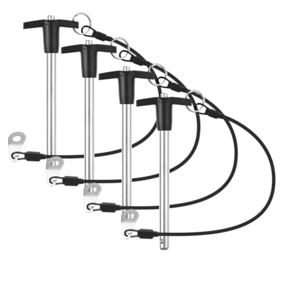 

Pack T Handle Quick Release Pin 3/8 Inch Diameter30 Stainless Steel Ball Locking Pin with Push Button Lanyard Usable Length 3.9