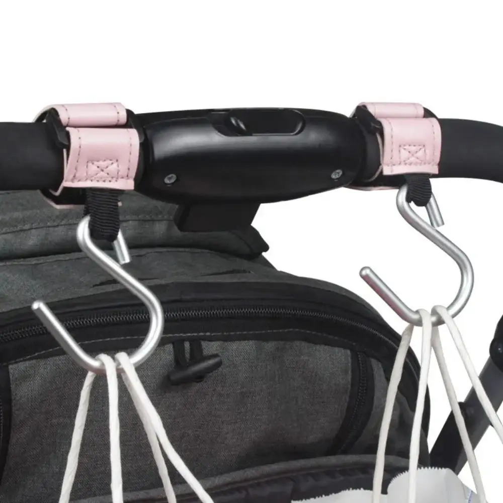 

S Shape Baby Stroller Hooks PU Cart Organizer Hanging Hook Solid Color Stroller Accessories Stroller Accessories Baby