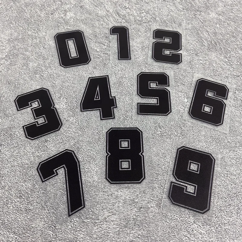 0-9 Black Number Waterproof Vinyl Motorcycle Sticker Decal for Motorbike Fuel Tank Helmet Electric Scooter Bike Car Window Decor