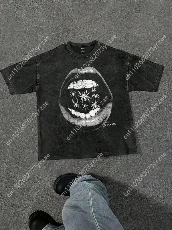 Manfinity ZONE917 레트로 티셔츠 남자 여자 고품질 빈티지 티셔츠 코튼 반팔 패션 티셔츠 부드러운 통기성 탑