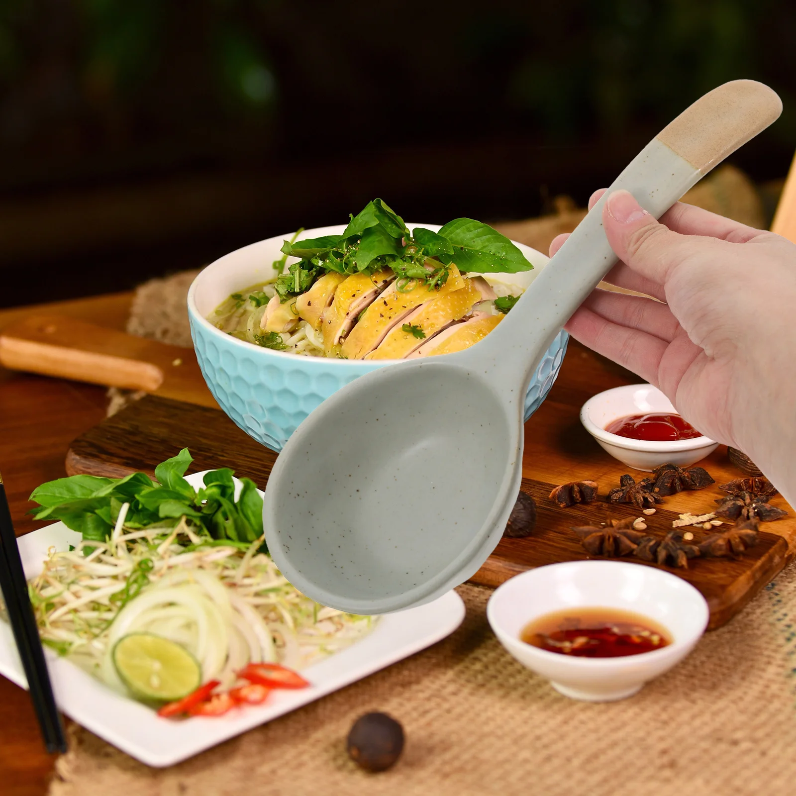 

Japanese Ceramic Long Handle Soup Spoon for Ramen Noodles Porridge Stews Asian Cuisine Home Restaurant Use Elegant Rustic Design