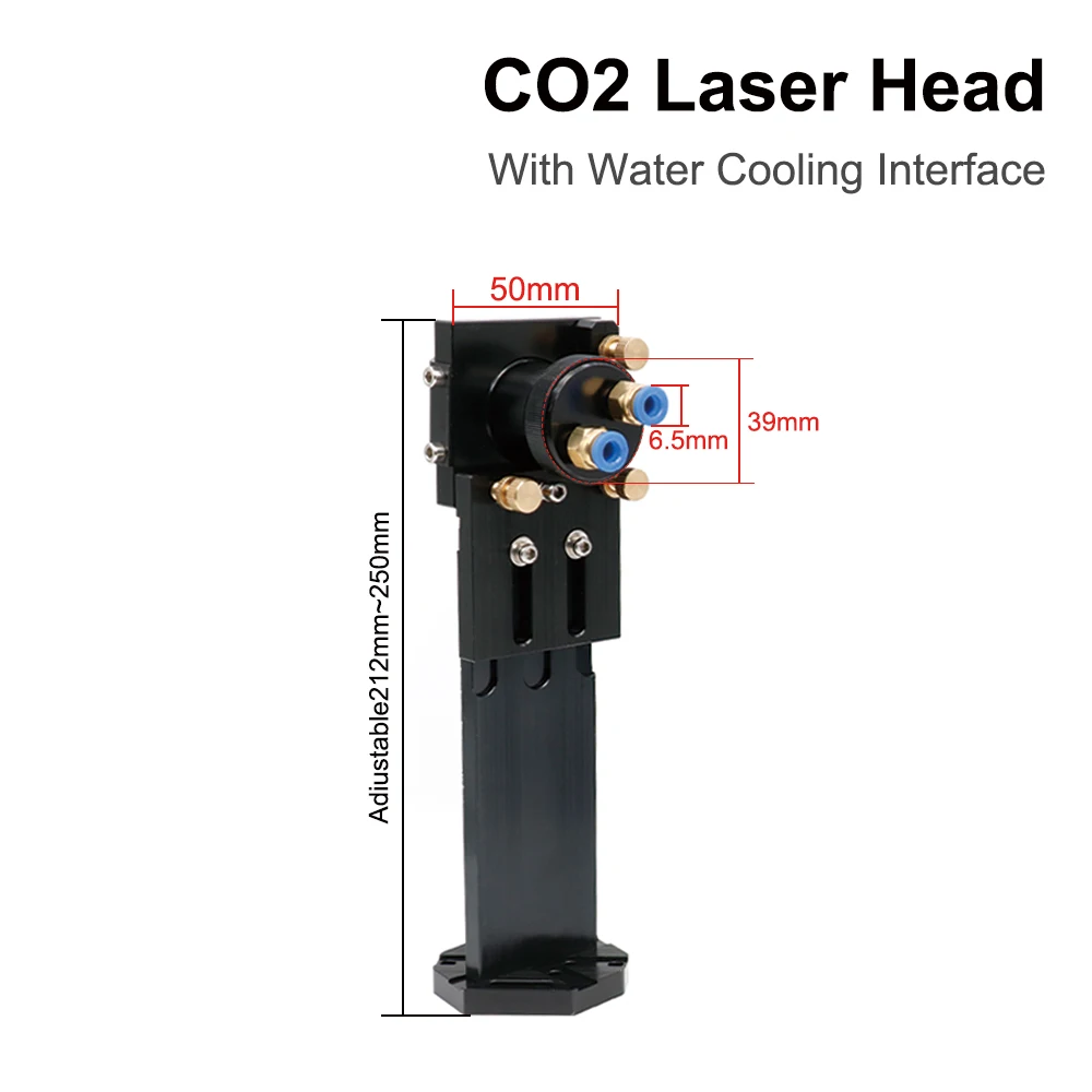 QDHWOEL Laser Cabeça Set, Water Cooling Interface, Espelho Dia, CO2 Lens Diâmetro de 30, Lens Integrative Mount Holder, 25 FL, 63.5 & 101.6